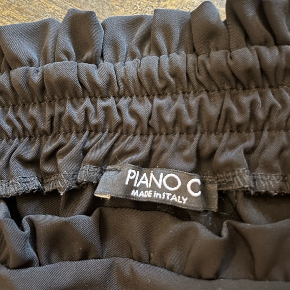 Women’s Black Dress Pant - with ruffle detail on waist - Picture 6 of 7